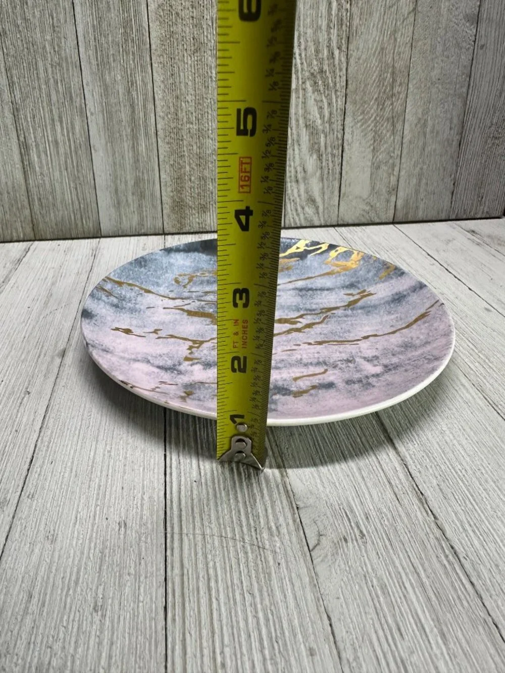 Vintage American Atelier Salad Plate Marble Design Porcelain 7.5'' - Set of 2